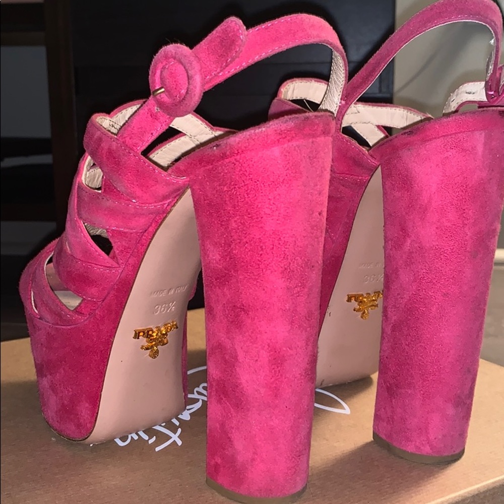 PRADA pink platform heels